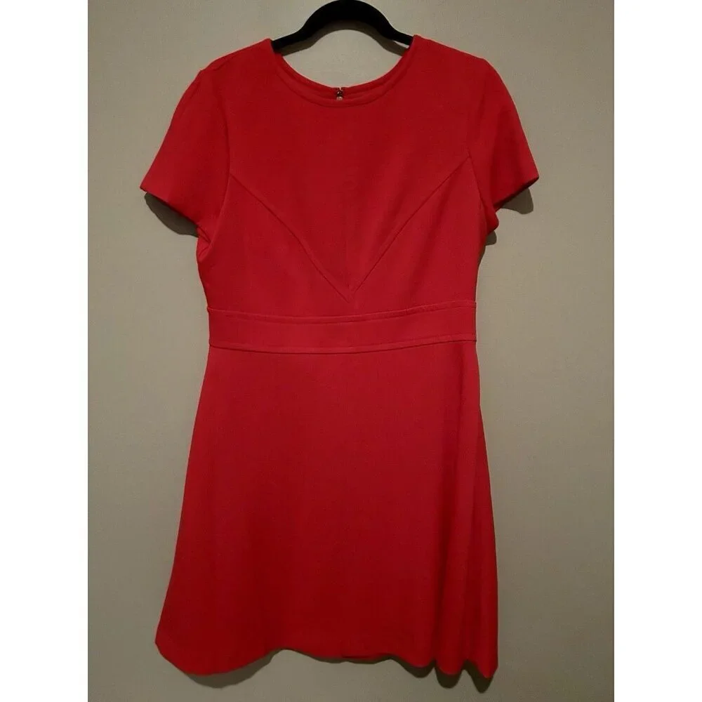 Eliza J Red Short Sleeve Sheath Dress Women's 14 Work Dress Business Casual New - Picture 4 of 9